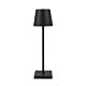 Lampe de table PNI noire, lumière chaude, avec batterie