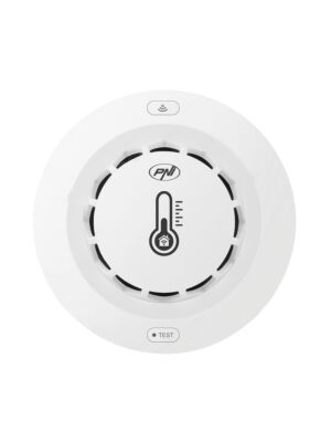 Capteur de fumée sans fil de température et d'humidité PNI SafeHouse HS263 compatible avec l'application Tuya, alarme sonore