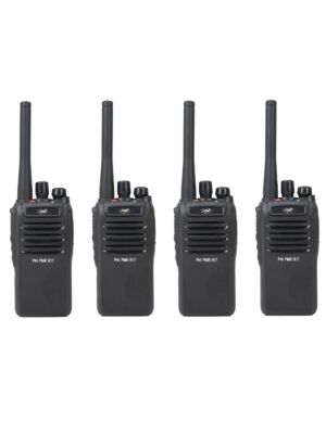 Kit de 4 stations radio portables PNI PMR R17 446MHz, 0,5W, 16 canaux PMR et 50 tonalités CTCSS et 104 DCS, programmables, Li-Ion