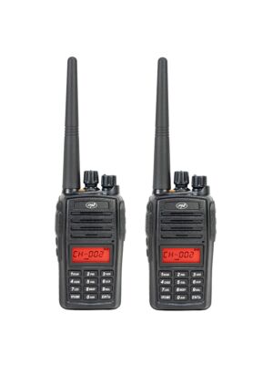 Kit de 2 stations radio portables PNI PMR R18, 446MHz, 0,5W, 128 canaux, 16 PMR et 50 tonalités CTCSS et 104 DCS, radio FM, prog