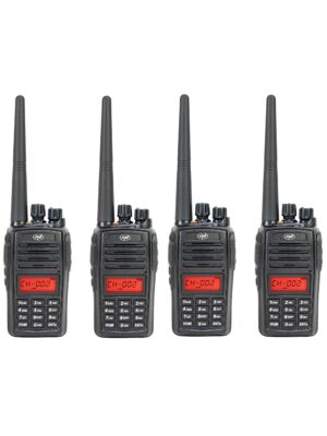 Kit de 4 stations radio portables PNI PMR R18, 446MHz, 0,5W, 128 canaux, 16 PMR et 50 tonalités CTCSS et 104 DCS, radio FM, prog