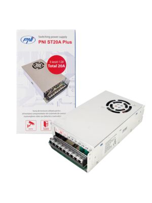 Source de tension de commutation PNI ST20A Plus 230V à 12V 20A stabilisée pour systèmes de surveillance