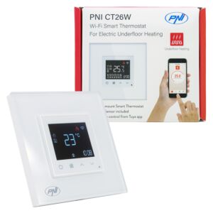 Thermostat intelligent PNI CT26W WiFi, chauffage électrique au sol ou groupe de pompage, sonde de sol incluse, 10A, m