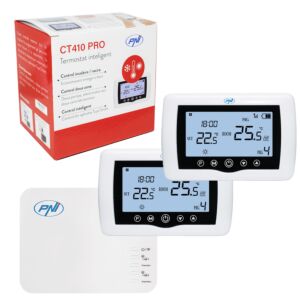 Thermostat intelligent PNI CT410 PRO sans fil, avec WiFi, contrôle 2 zones via Internet, pour installations de chauffage, pompes, électricité