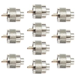 Lot de 10 pièces Fiche courte PNI PL259 pour câble RG58 avec pin central plaqué or 6 mm