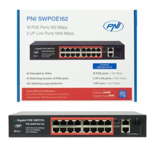 Commutateur POE PNI SWPOE162, 16 ports